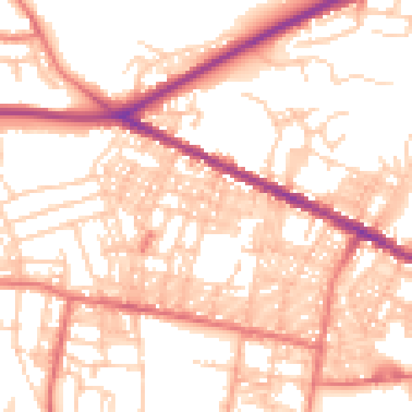 Daytime road noise heatmap for BL1 3JX