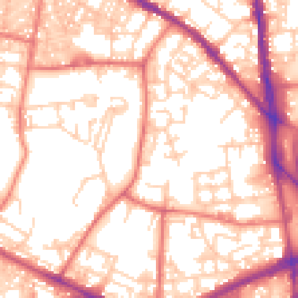 Daytime road noise heatmap for BL1 3ST