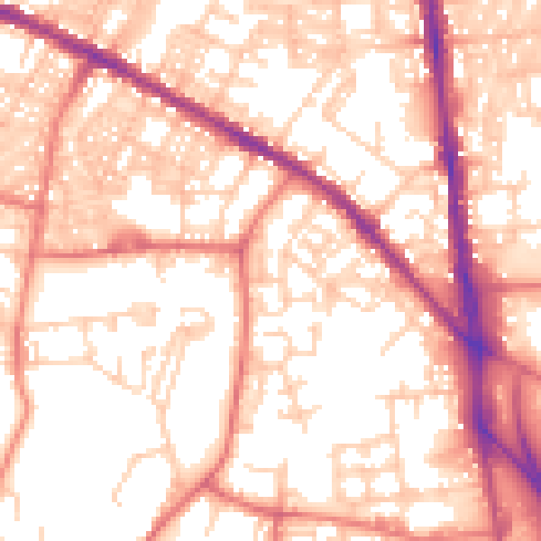Daytime road noise heatmap for BL1 3TJ