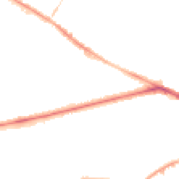 Night-time road noise heatmap for BL1 4BA