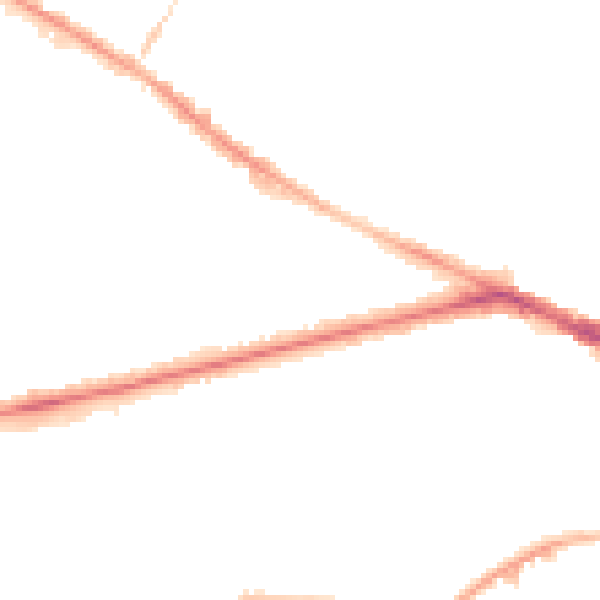 Night-time road noise heatmap for BL1 4BB