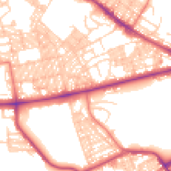 Daytime road noise heatmap for BL1 4DH