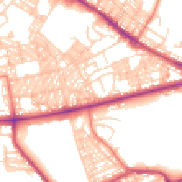 Daytime road noise heatmap for BL1 4DL