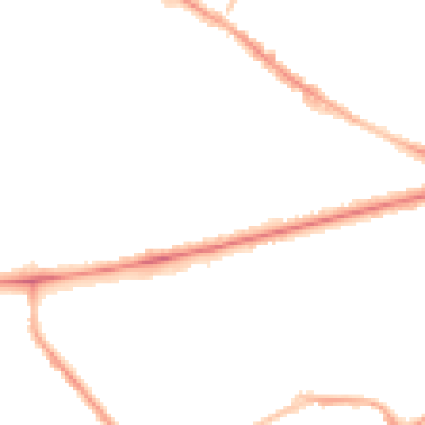 Night-time road noise heatmap for BL1 4DL