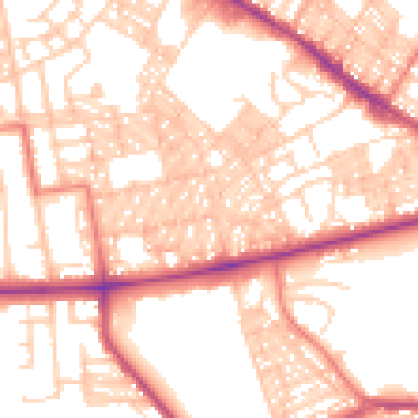 Daytime road noise heatmap for BL1 4DU