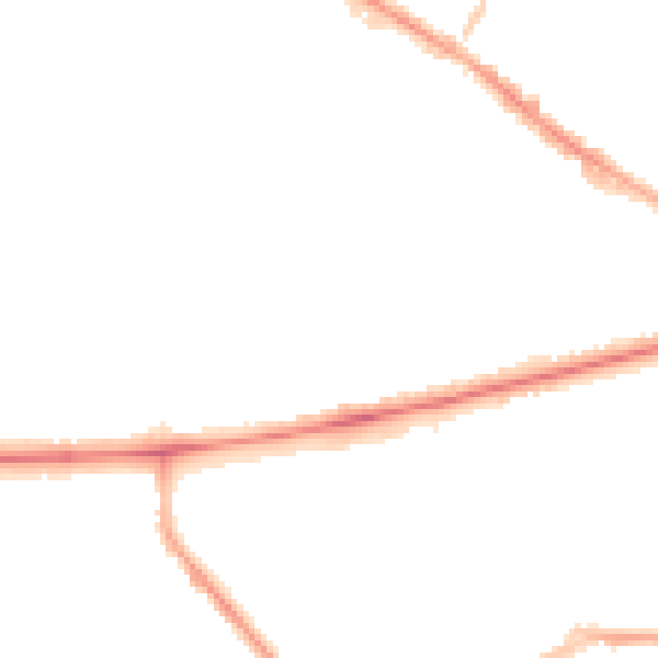 Night-time road noise heatmap for BL1 4DU