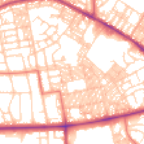 Daytime road noise heatmap for BL1 4EL