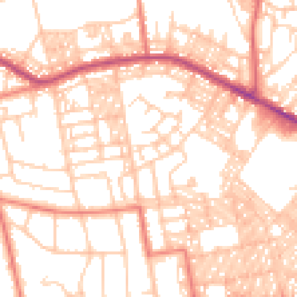Daytime road noise heatmap for BL1 4ET