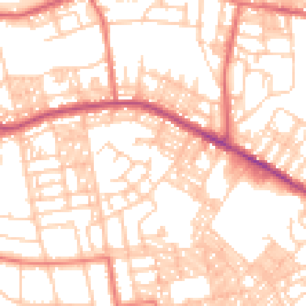 Daytime road noise heatmap for BL1 4GQ