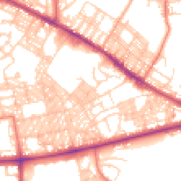 Daytime road noise heatmap for BL1 4HL