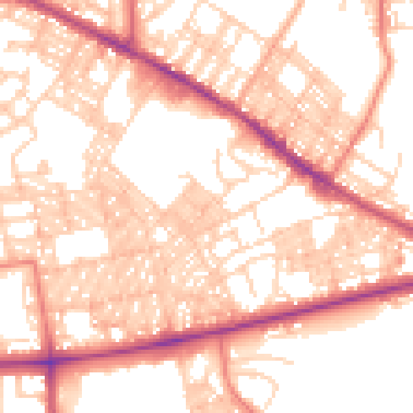 Daytime road noise heatmap for BL1 4HP