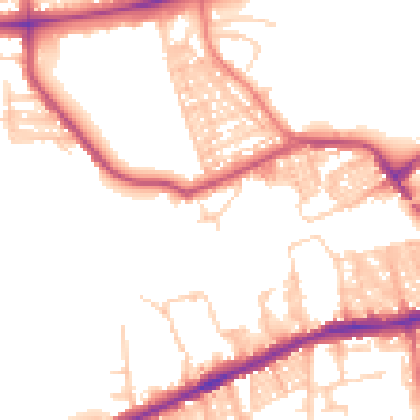 Daytime road noise heatmap for BL1 4LG