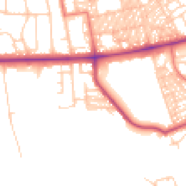 Daytime road noise heatmap for BL1 4LT