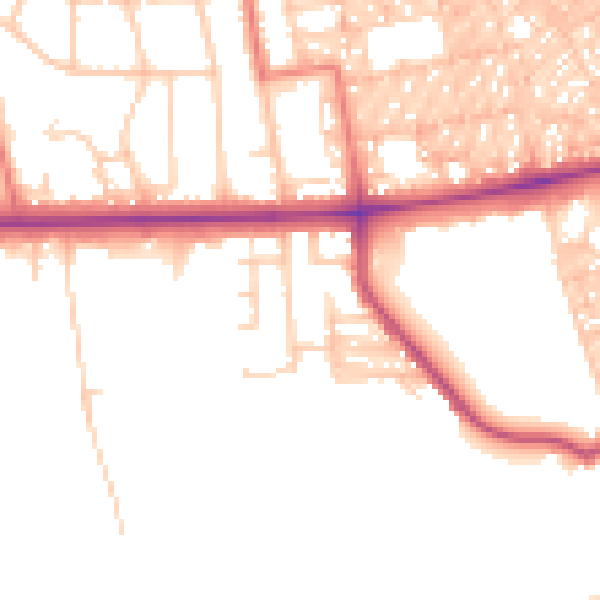 Daytime road noise heatmap for BL1 4LX