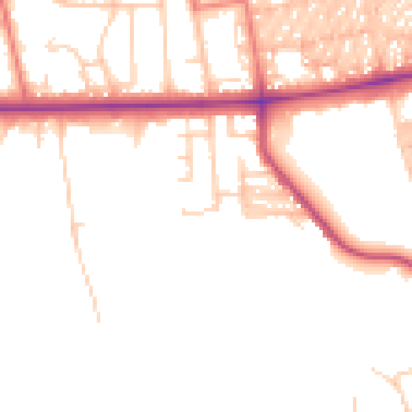 Daytime road noise heatmap for BL1 4NY