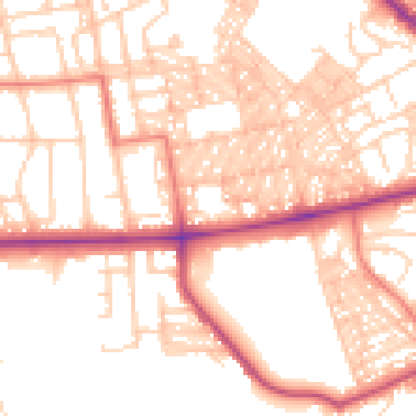 Daytime road noise heatmap for BL1 4PD