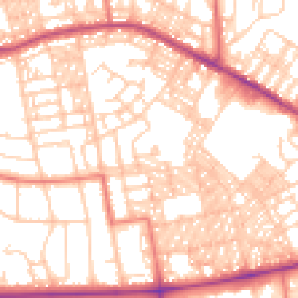 Daytime road noise heatmap for BL1 4PY