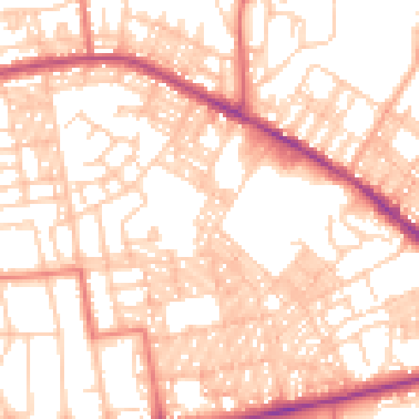 Daytime road noise heatmap for BL1 4QF
