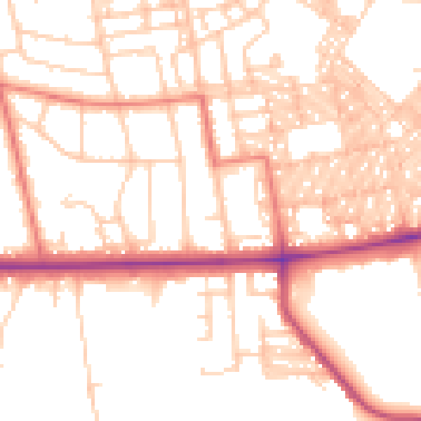 Daytime road noise heatmap for BL1 4QN