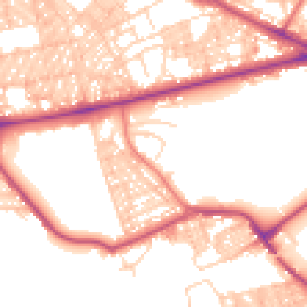 Daytime road noise heatmap for BL1 4RF