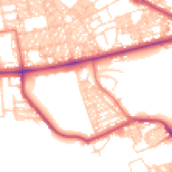 Daytime road noise heatmap for BL1 4RJ
