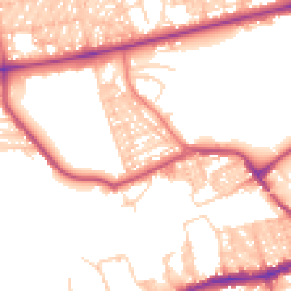 Daytime road noise heatmap for BL1 4RS