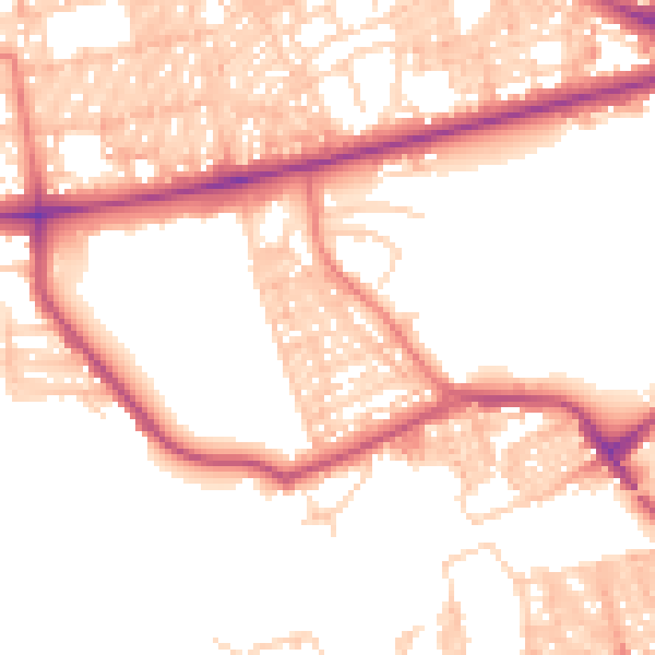 Daytime road noise heatmap for BL1 4RW