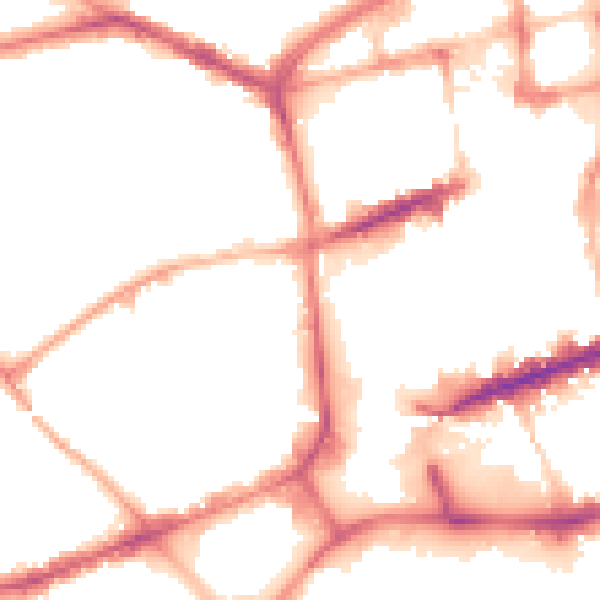 Night-time road noise heatmap for BL1 4TH