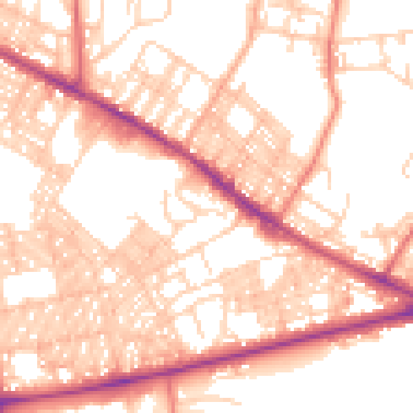 Daytime road noise heatmap for BL1 4UH