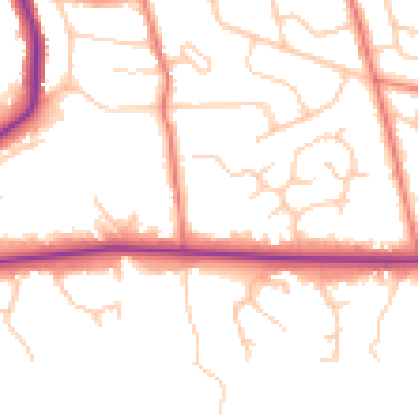 Daytime road noise heatmap for BL1 5AE