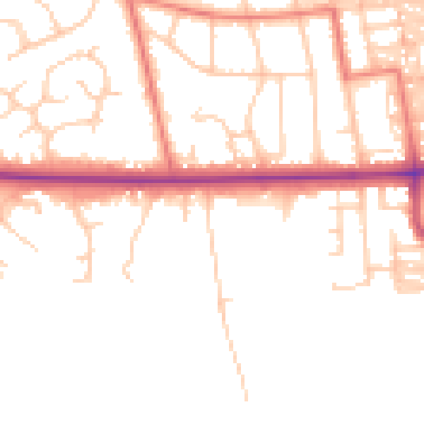 Daytime road noise heatmap for BL1 5BF