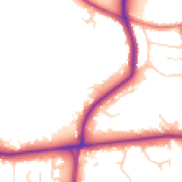 Daytime road noise heatmap for BL1 5BL