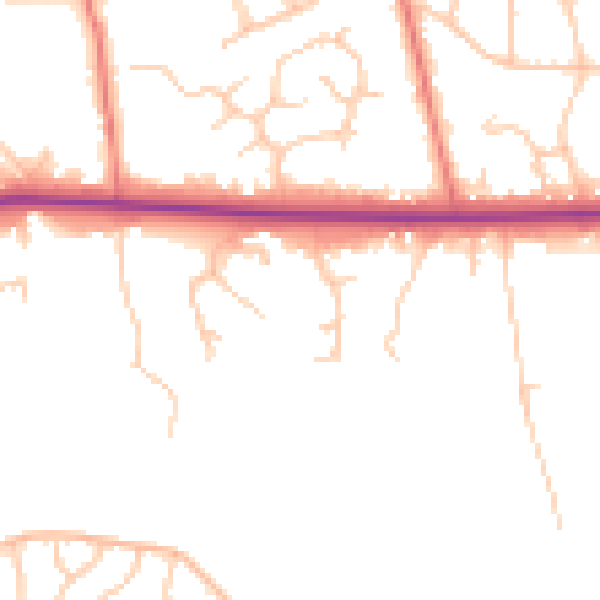 Daytime road noise heatmap for BL1 5DY