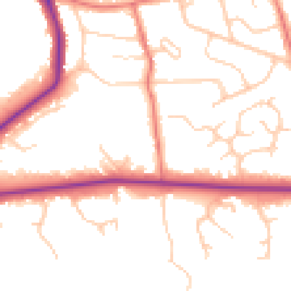 Daytime road noise heatmap for BL1 5EP