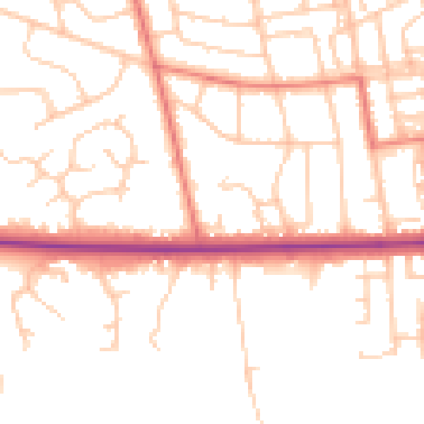 Daytime road noise heatmap for BL1 5HT