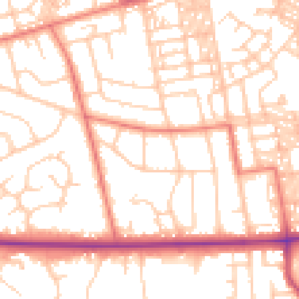 Daytime road noise heatmap for BL1 5HX