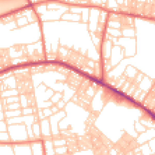 Daytime road noise heatmap for BL1 5JW