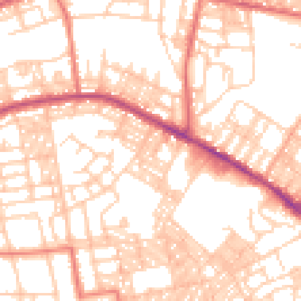 Daytime road noise heatmap for BL1 5JX