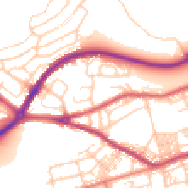 Daytime road noise heatmap for BL1 5QS