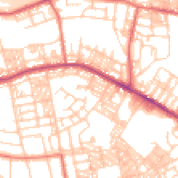 Daytime road noise heatmap for BL1 5SB