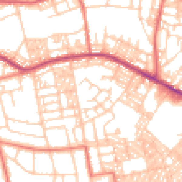 Daytime road noise heatmap for BL1 5UX