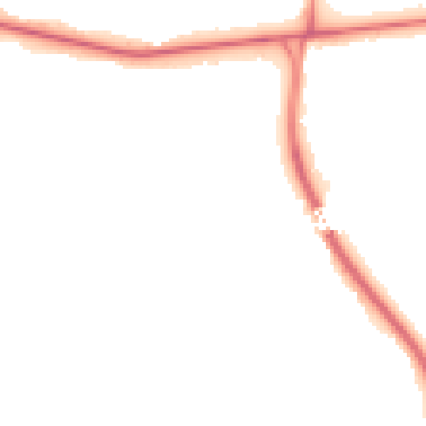 Night-time road noise heatmap for BL1 5XH