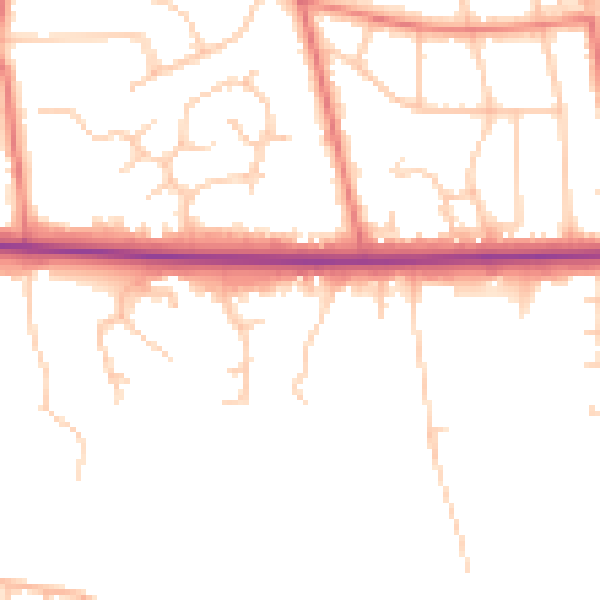 Daytime road noise heatmap for BL1 5XP