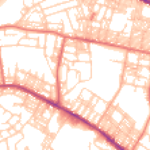 Daytime road noise heatmap for BL1 6BW