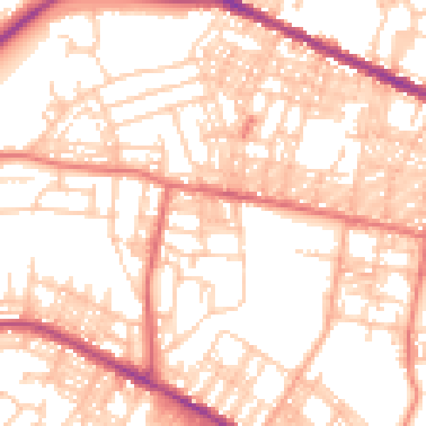 Daytime road noise heatmap for BL1 6EA
