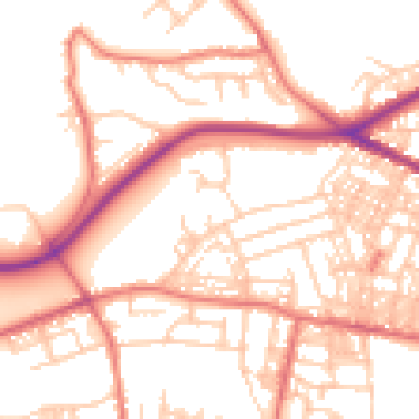Daytime road noise heatmap for BL1 6FS