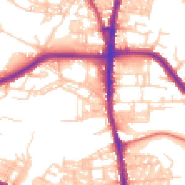 Daytime road noise heatmap for BL1 6FY
