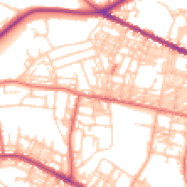 Daytime road noise heatmap for BL1 6HE