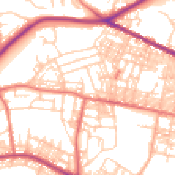 Daytime road noise heatmap for BL1 6HG