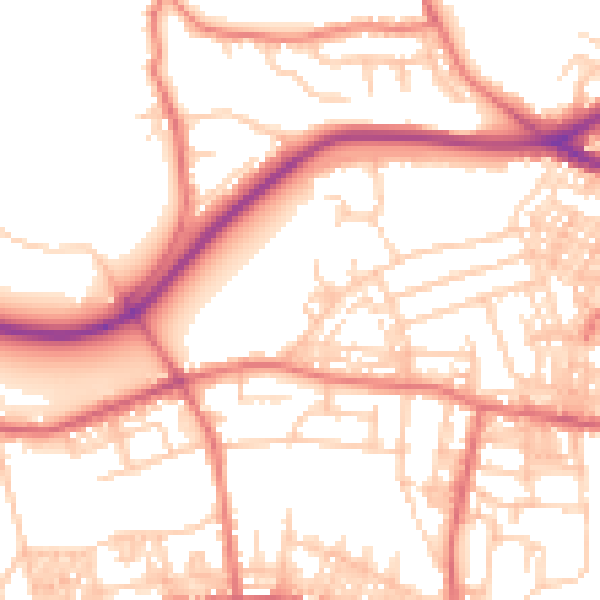 Daytime road noise heatmap for BL1 6HS